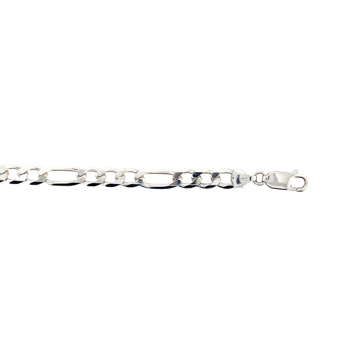 10kt White Gold 5mm Figaro Bracelet
