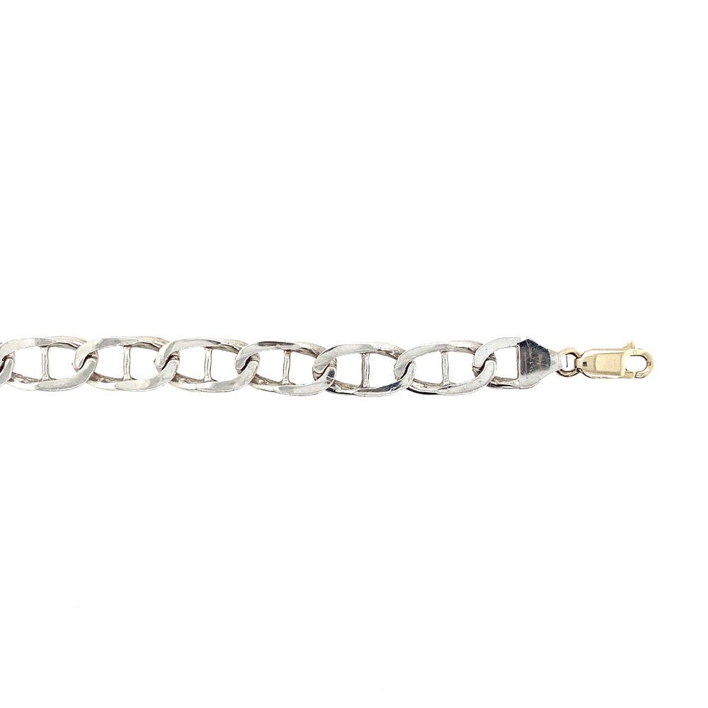 10kt White Gold 8mm Mariner Bracelet
