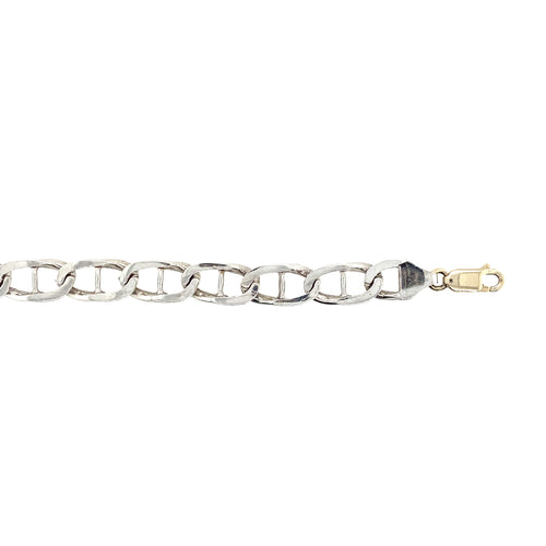 10kt White Gold 8mm Mariner Bracelet