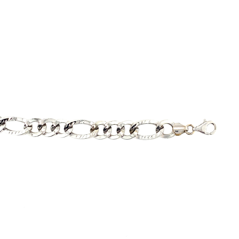 10kt White gold 8mm Figaro Bracelet