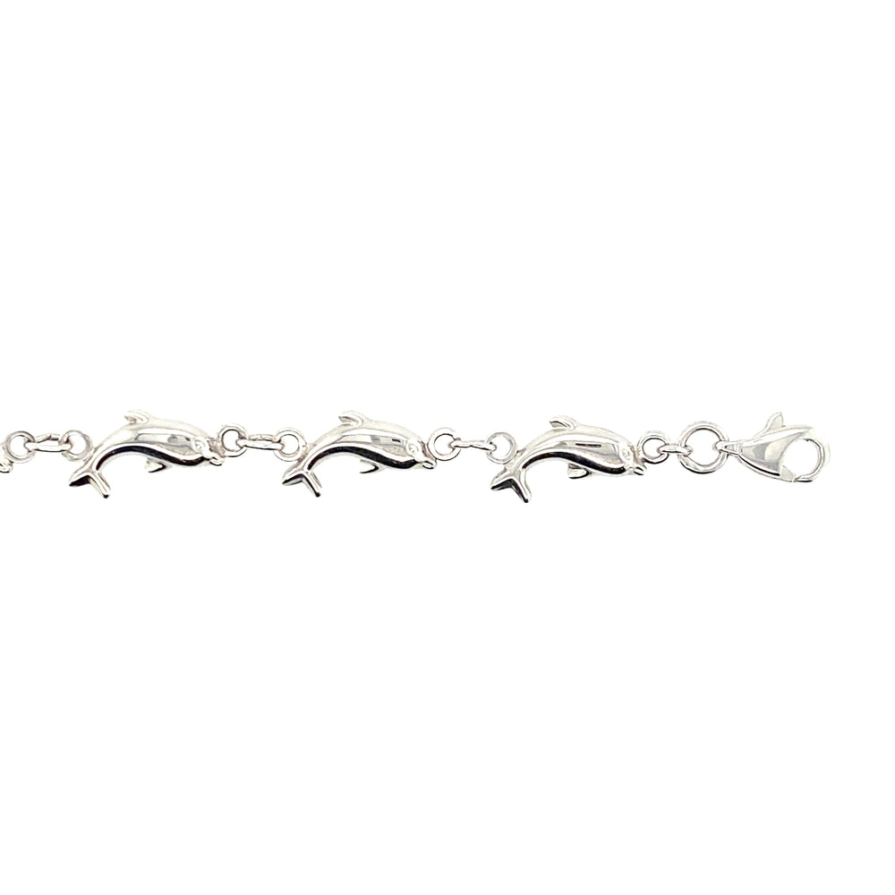 10kt White Gold Fancy Dolphins Bracelet