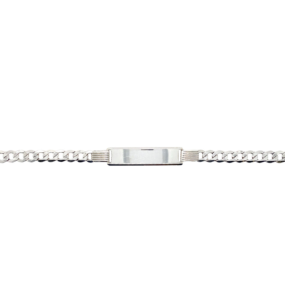 10kt White Gold 5mm Curb ID Bracelet