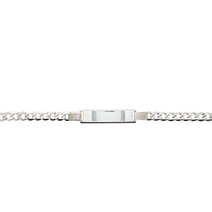 10kt White Gold 5mm Curb ID Bracelet