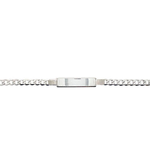 10kt White Gold 5mm Curb ID Bracelet