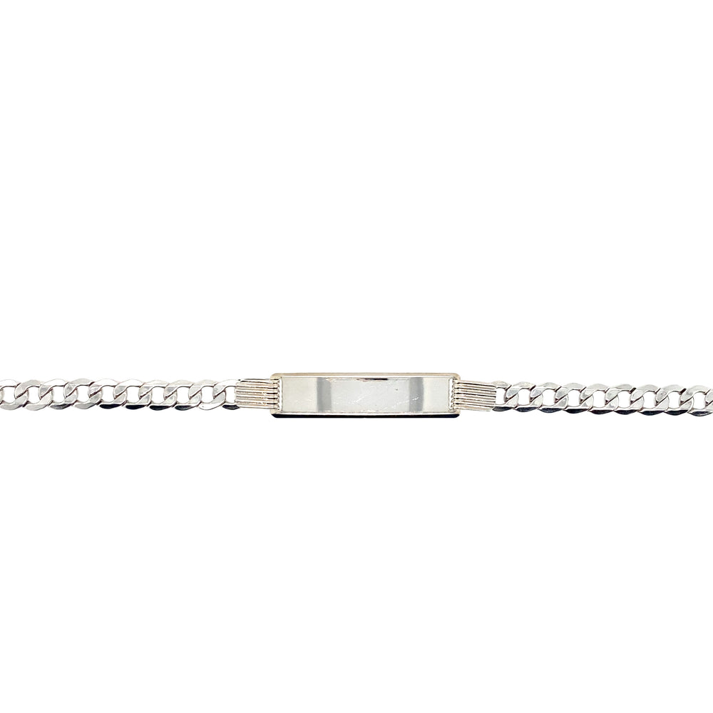10kt White Gold 5mm Curb ID Bracelet