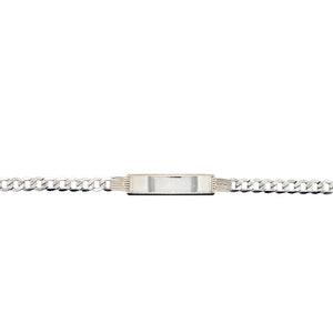 10kt White Gold 5mm Curb ID Bracelet