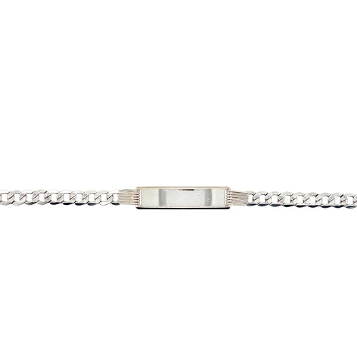 10kt White Gold 5mm Curb ID Bracelet