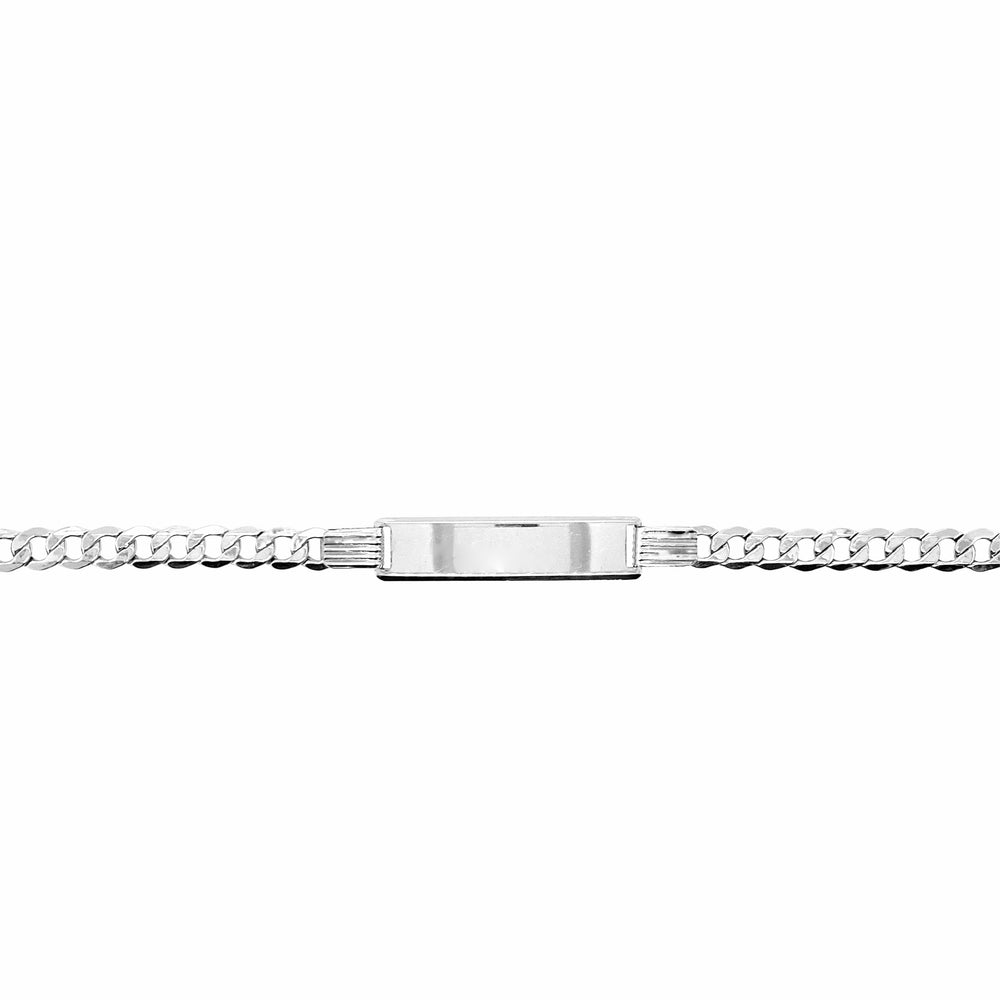 10kt White Gold 5mm Curb ID Bracelet