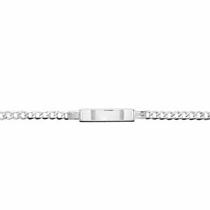 10kt White Gold 5mm Curb ID Bracelet