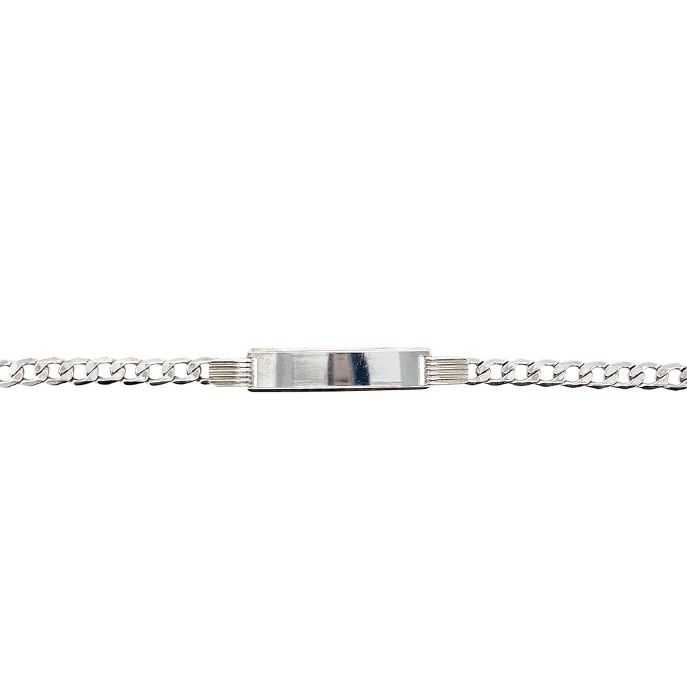 10kt White Gold 5mm Curb ID Bracelet