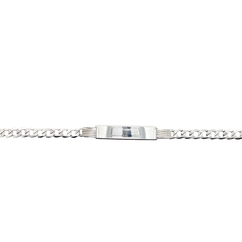 10kt White Gold 5mm Curb ID Bracelet