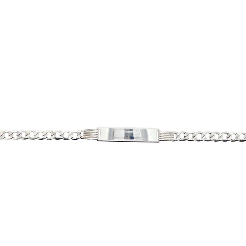 10kt White Gold 5mm Curb ID Bracelet