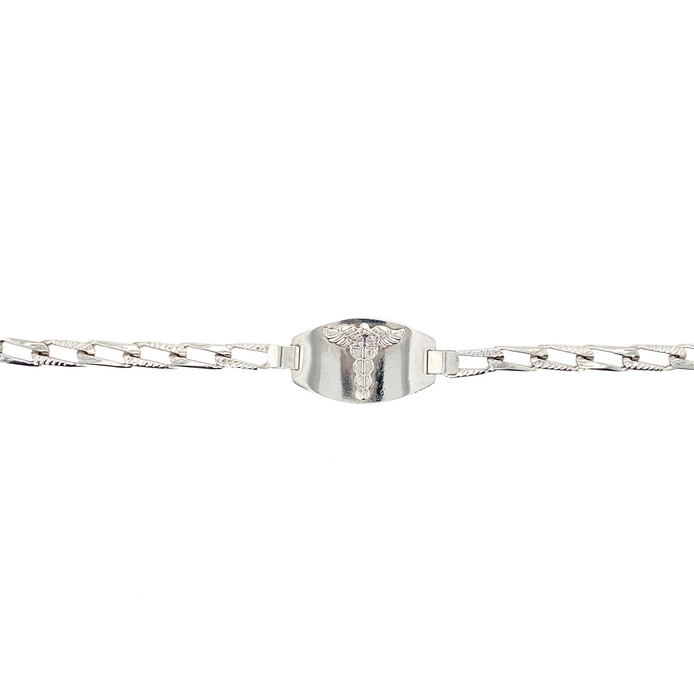 10kt White Gold Casting Medial Alert Bracelet