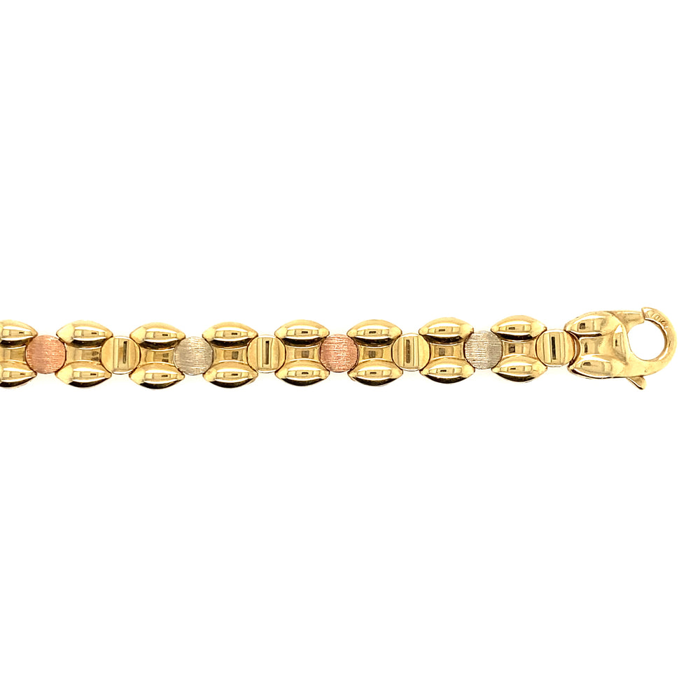 10kt Tri Gold 9mm Fancy Bracelet