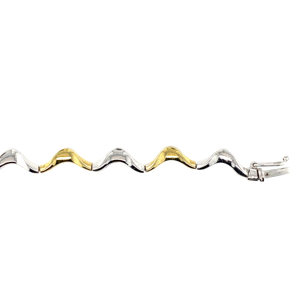 10kt Two Tone Gold 4mm Fancy Bracelet