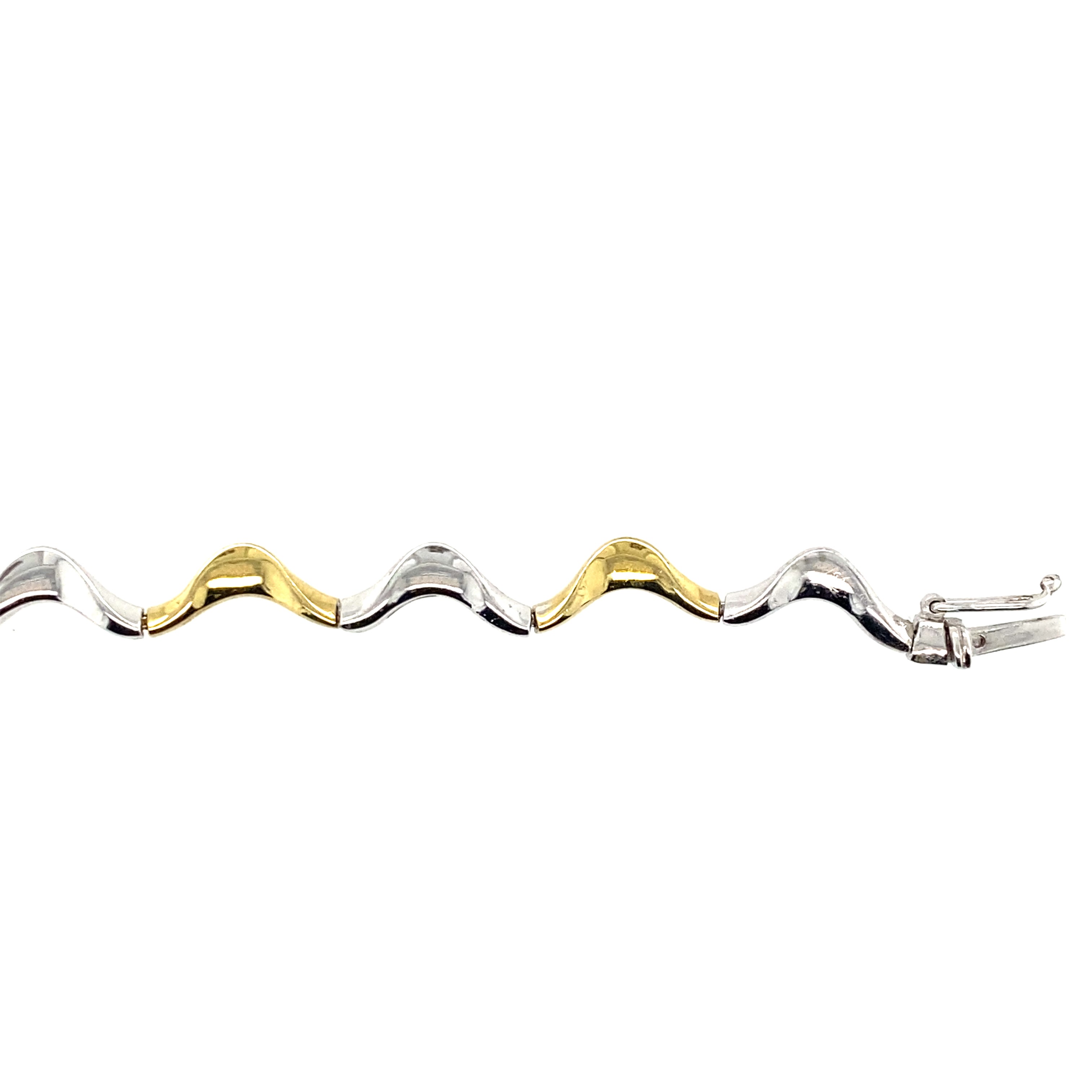 10kt Two Tone Gold 4mm Fancy Bracelet