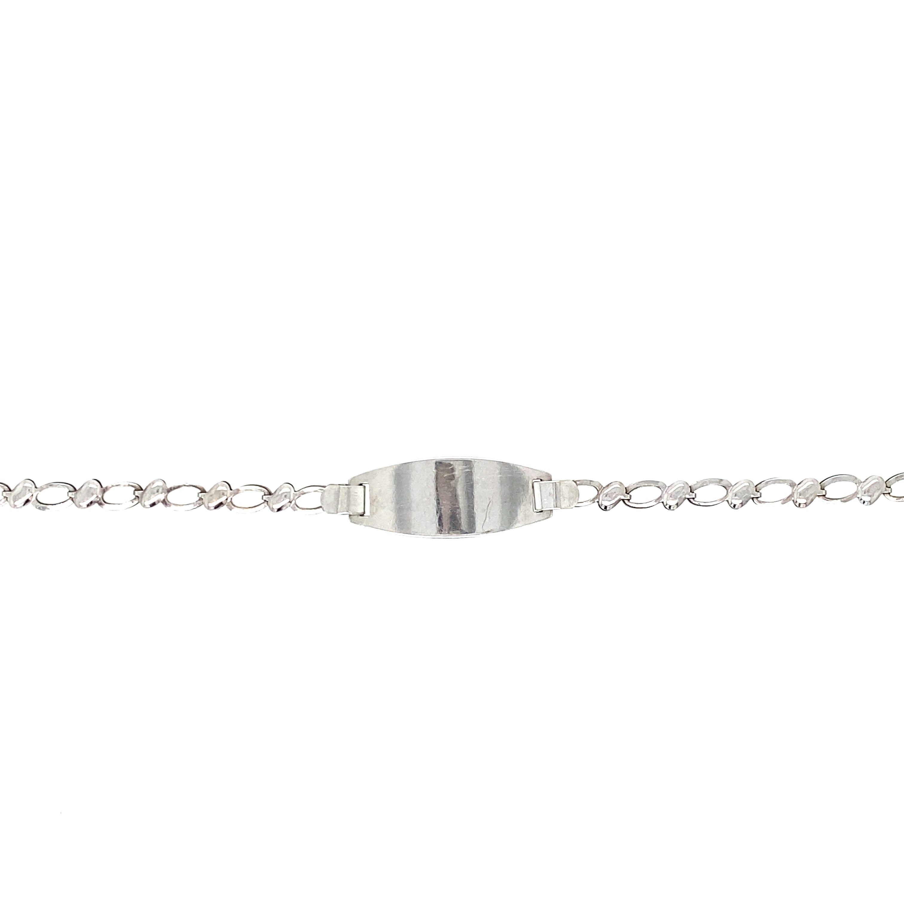 10kt White Gold 2.5mm Fancy Baby ID Bracelet