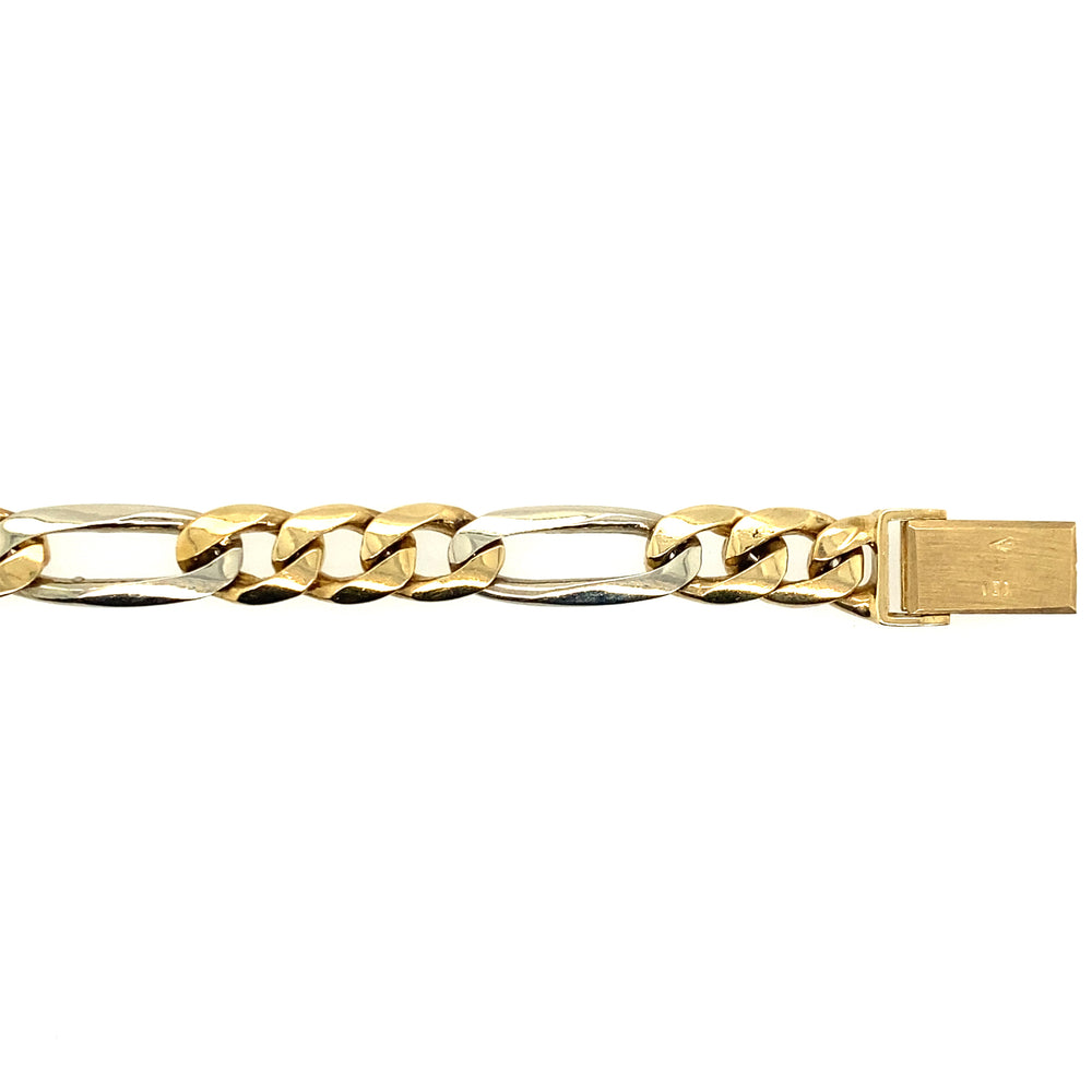 14kt Two-Tone Gold 8mm Figaro Bracelet