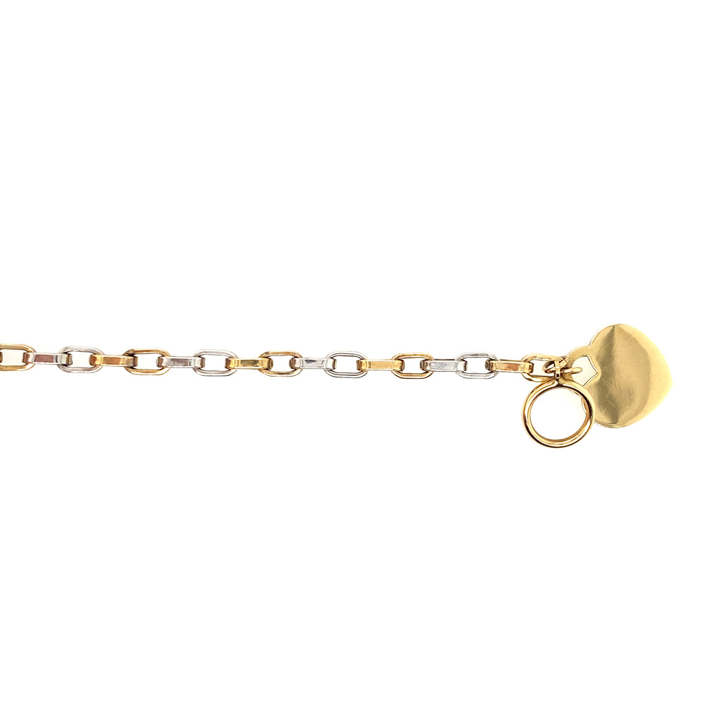 10kt Two-Tone Gold 4mm Fancy Heart Bracelet