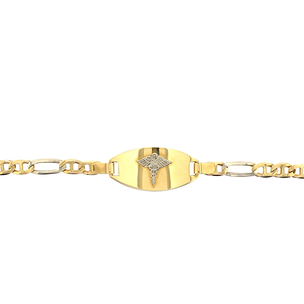 10kt Two-Tone Gold 6mm Figarucci Medical Alert Bracelet