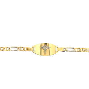 10kt Two-Tone Gold 6mm Figarucci Medical Alert Bracelet