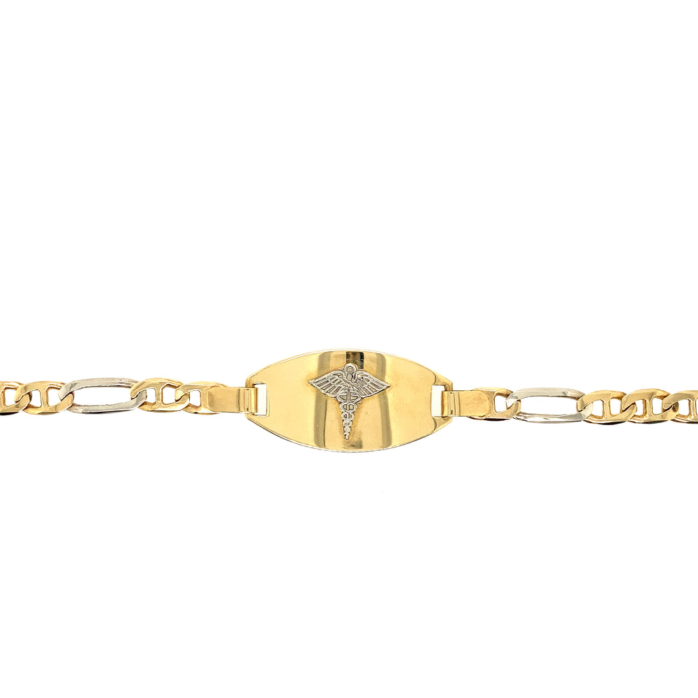 10kt Two-Tone Gold 6mm Figarucci Medical Alert Bracelet