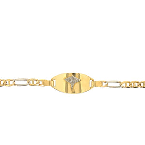 10kt Two-Tone Gold 6mm Figarucci Medical Alert Bracelet