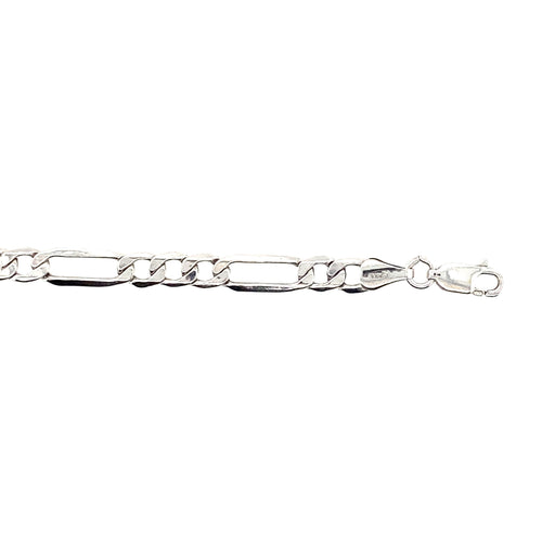 10kt White Gold 7" Figaro Bracelet