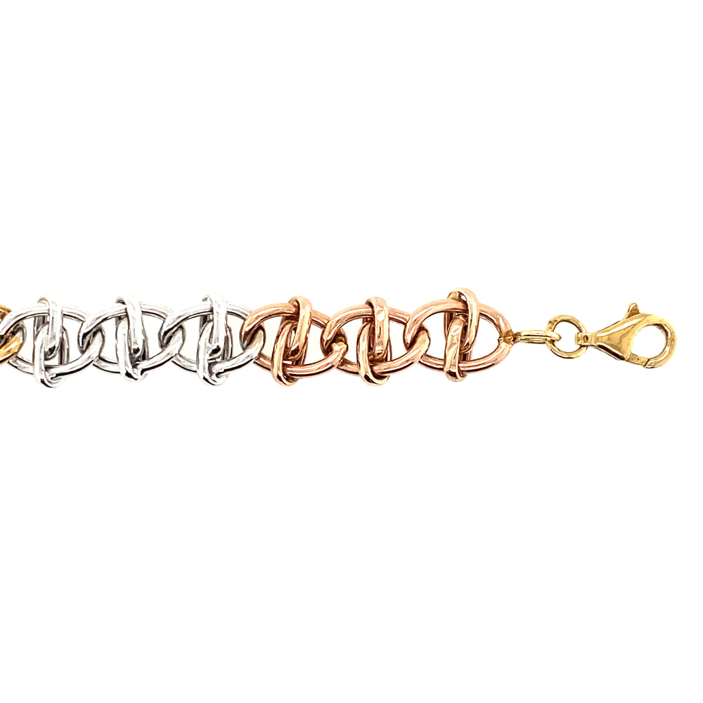 10kt Tri-Gold 8mm Fancy Bracelet