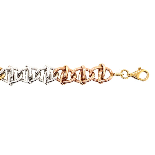 10kt Tri-Gold 8mm Fancy Bracelet