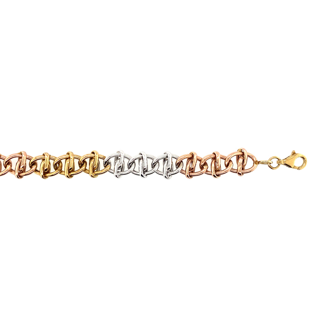 10kt Tri-Gold 8mm Fancy Bracelet