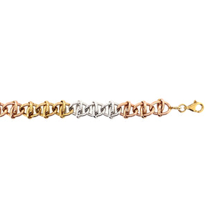 10kt Tri-Gold 8mm Fancy Bracelet