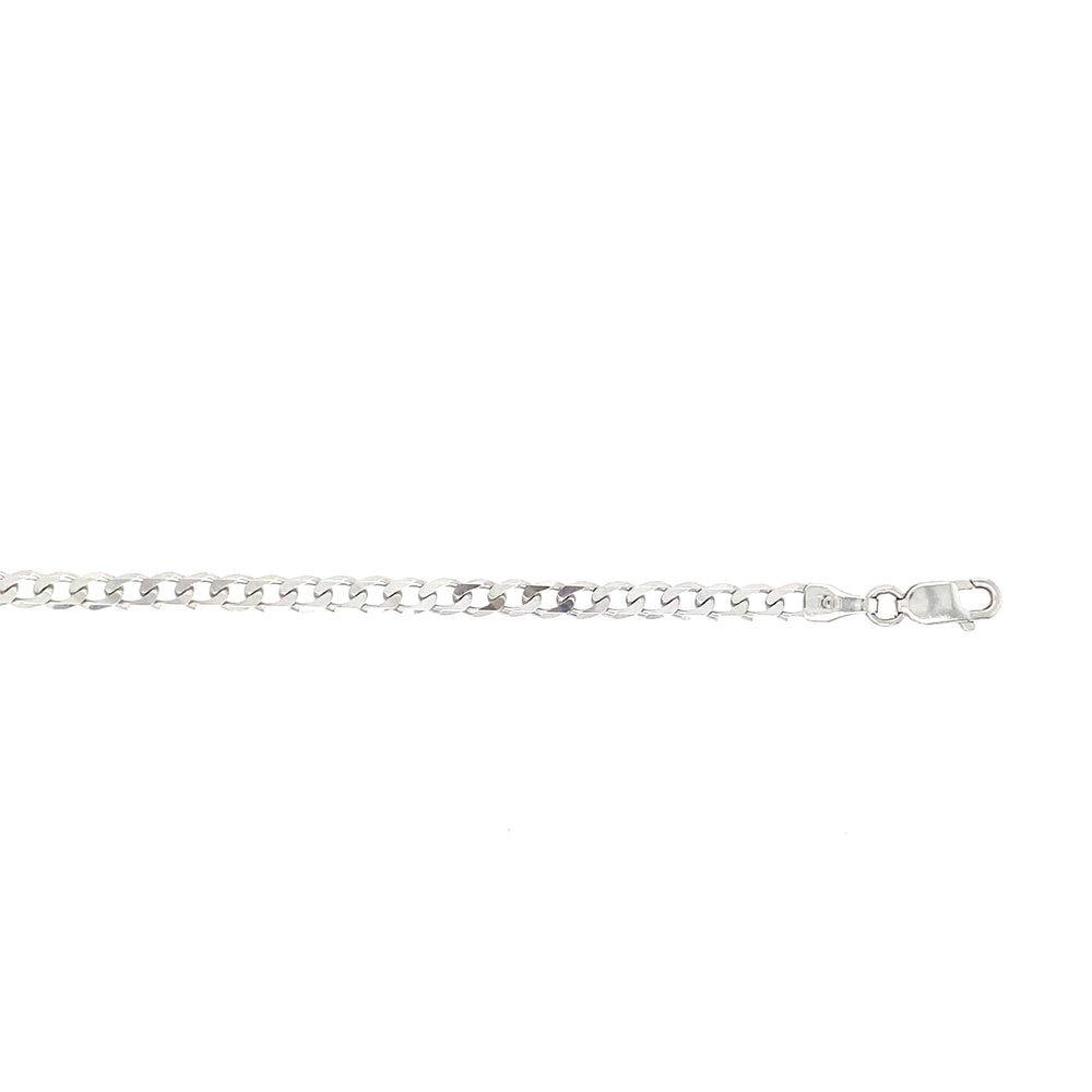 10kt White Gold 3mm Curb Bracelet