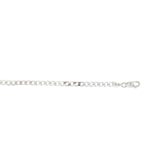 10kt White Gold 3mm Curb Bracelet