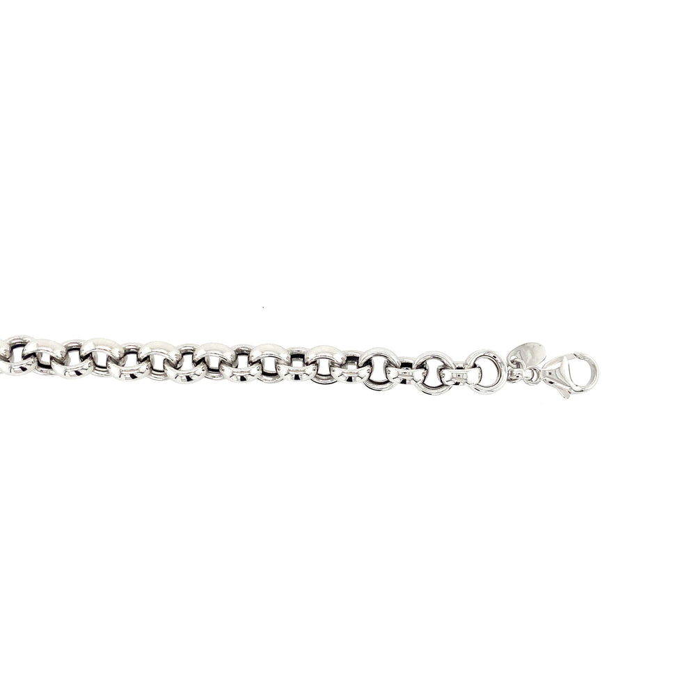14kt White Gold 8mm Rolo Bracelet