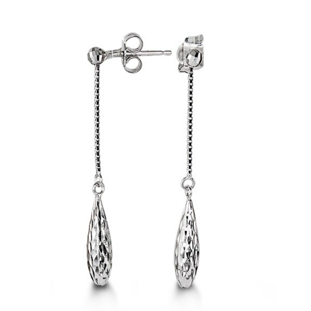 10kt White Gold Drop Earrings