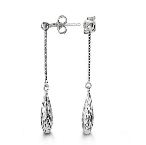 10kt White Gold Drop Earrings
