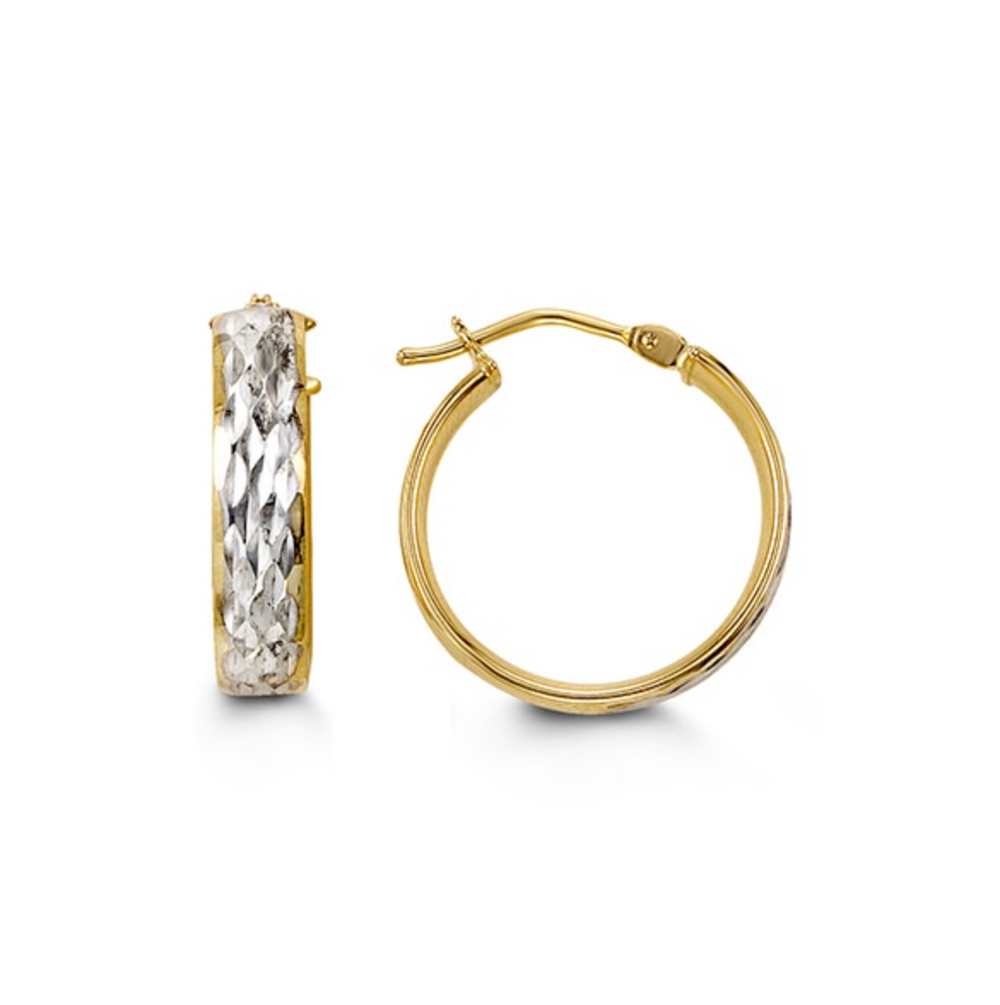 10kt Two-Tone Gold Hoop Earrings