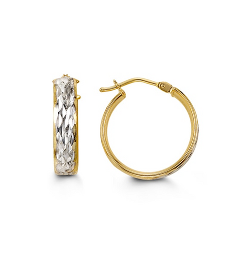 10kt Two-Tone Gold Hoop Earrings