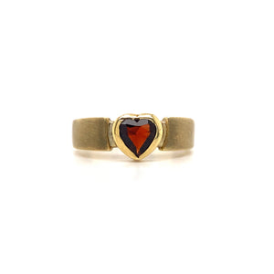 10kt Yellow Gold Synthetic Garnet Ring