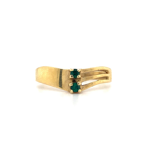 10kt Yellow Gold Synthetic Emerald Ring