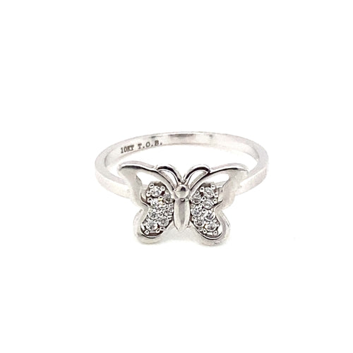 10kt White Gold Butterfly Ring