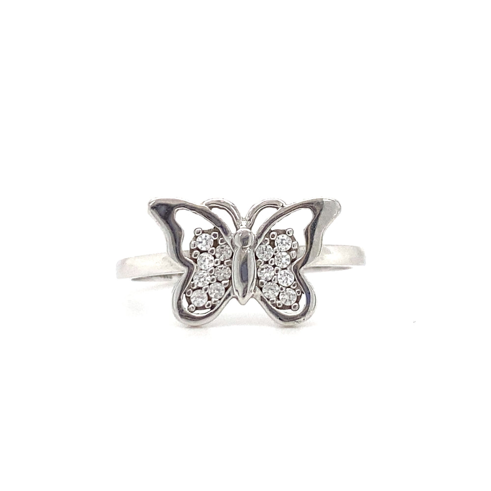 10kt White Gold Butterfly Ring