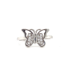 10kt White Gold Butterfly Ring
