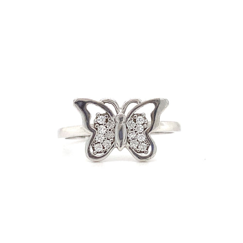 10kt White Gold Butterfly Ring