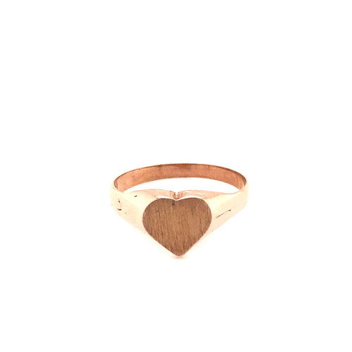 10kt Rose Gold Heart Signet Ring