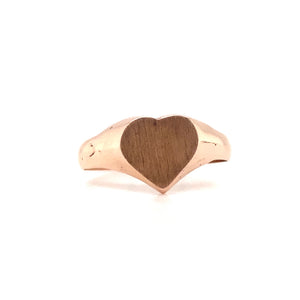 10kt Rose Gold Heart Signet Ring