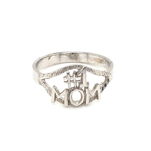 10kt White Gold MOM Ring