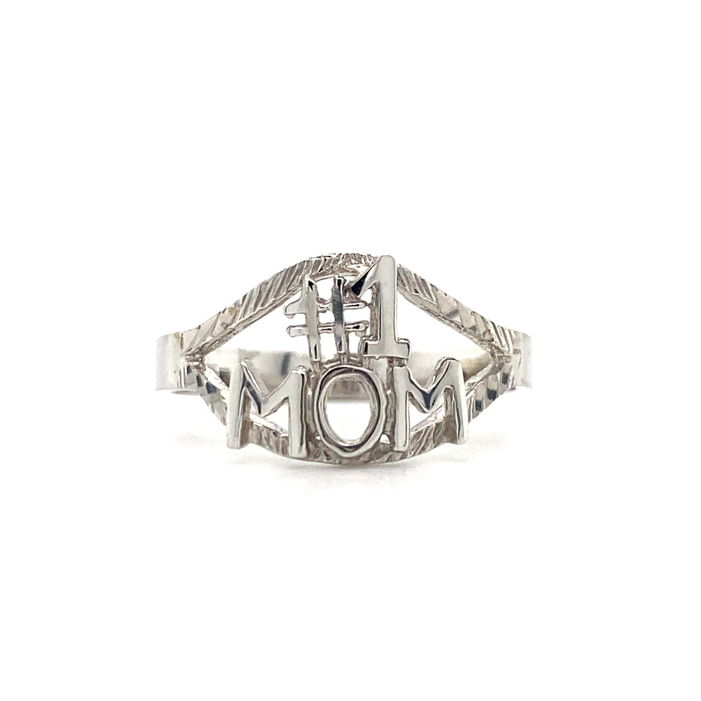 10kt White Gold MOM Ring