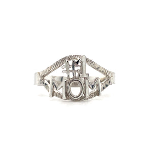 10kt White Gold MOM Ring